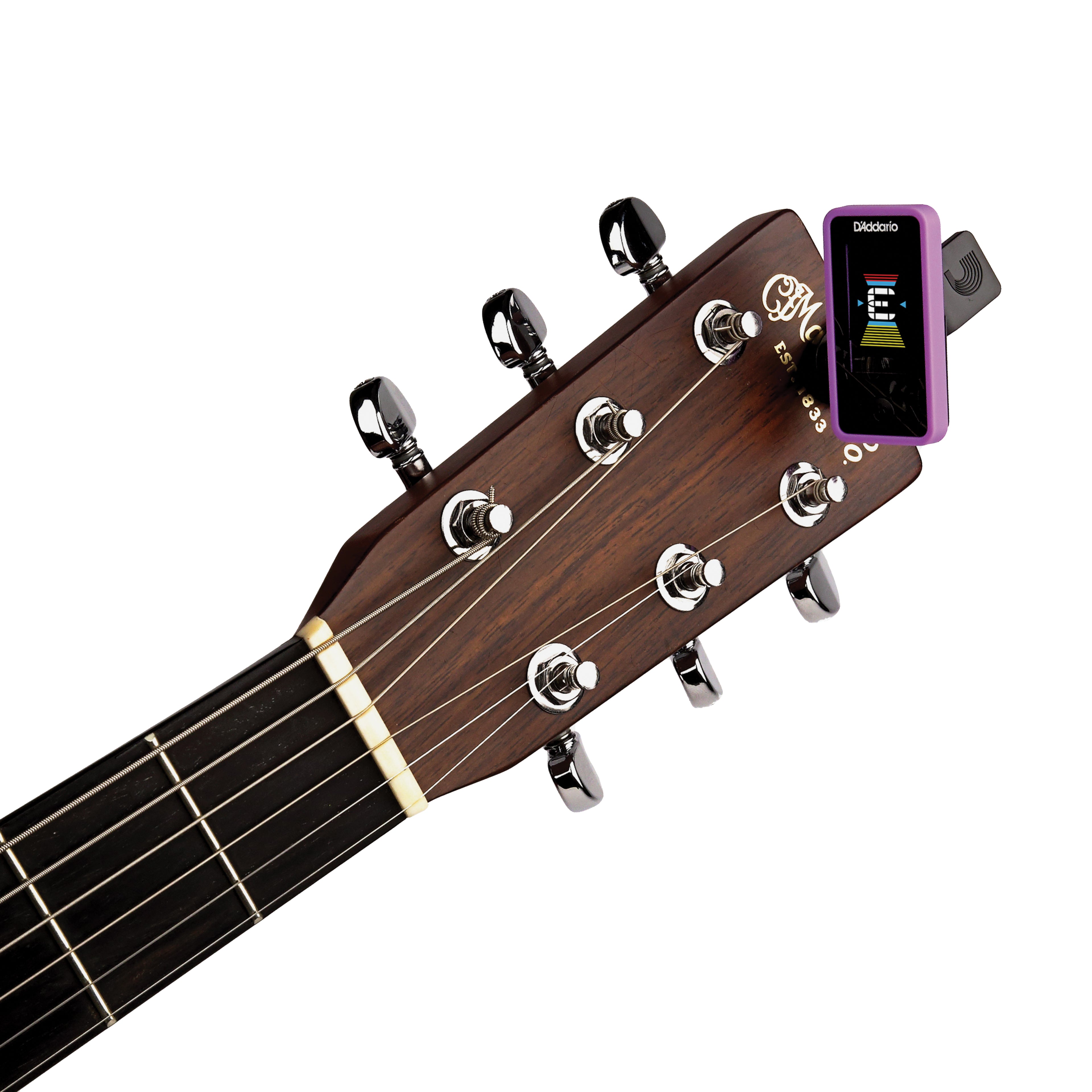D'Addario Eclipse Headstock Guitar Tuner, Purple