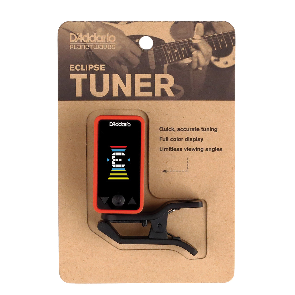 D'Addario Eclipse Headstock Guitar Tuner, Red
