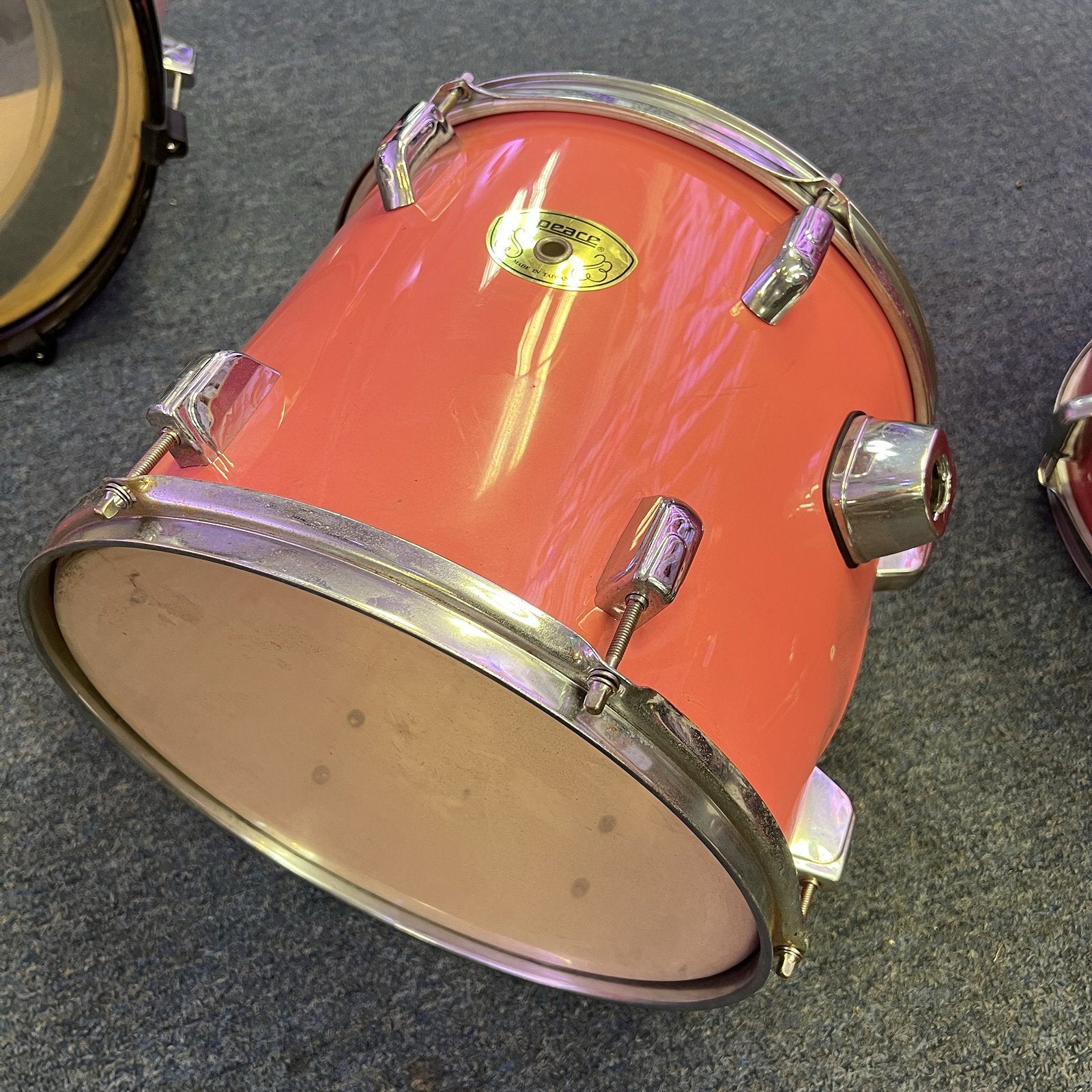 Peace 5-Piece Drum Set, Shells Only, no hardware.  Pink, Used