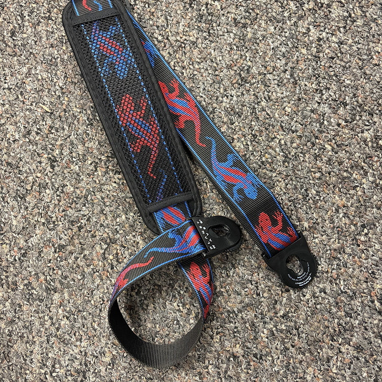Planet Waves Lizards Guitar Strap; Blue/Black/Red