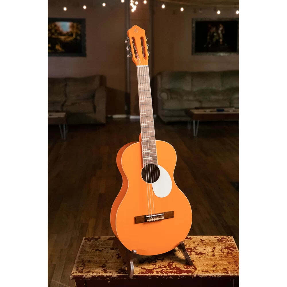 Ortega Nylon String Guitar Gaucho Parlor Orange w/Bag