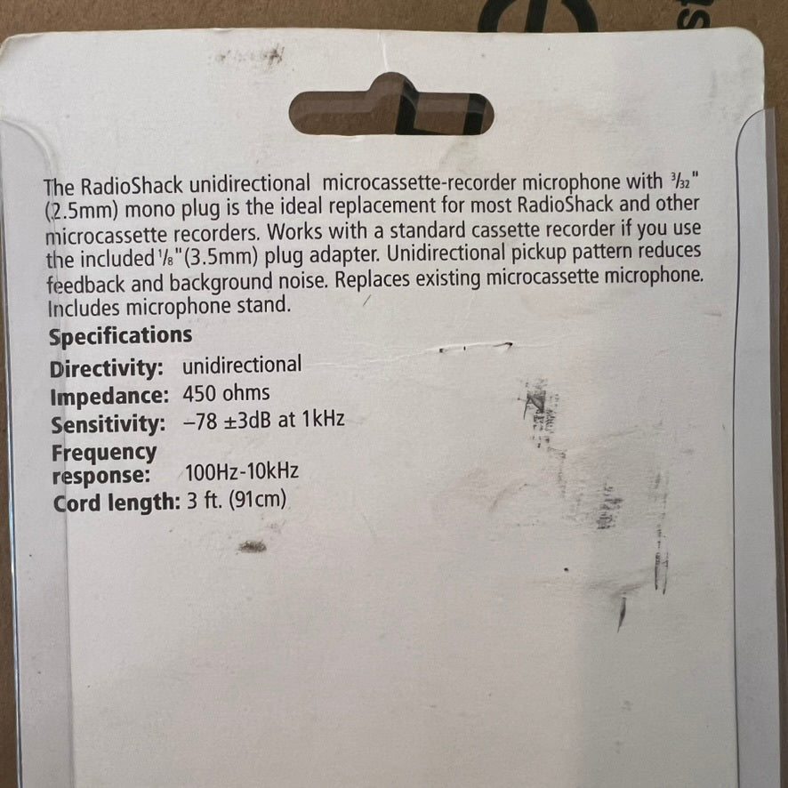 Radio Shack Unidirectional Microphone used
