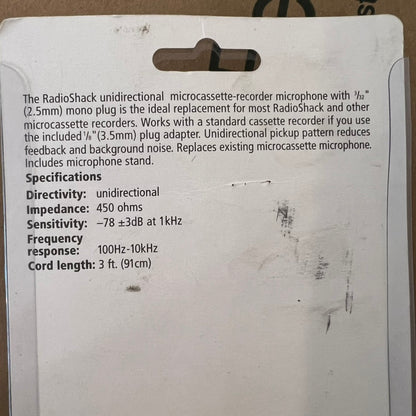 Radio Shack Unidirectional Microphone used
