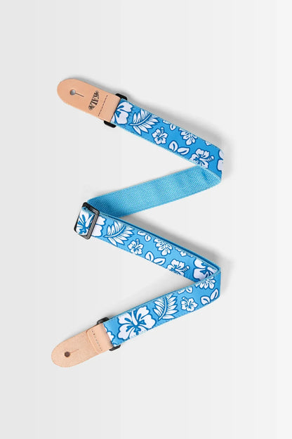 Kala Hibiscus Print Ukulele Strap- Blue