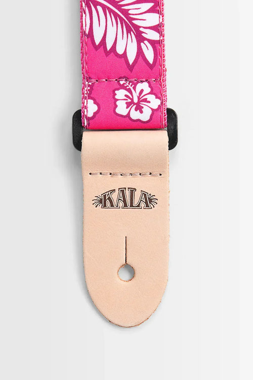 Kala Hibiscus Print Ukulele Strap - Pink