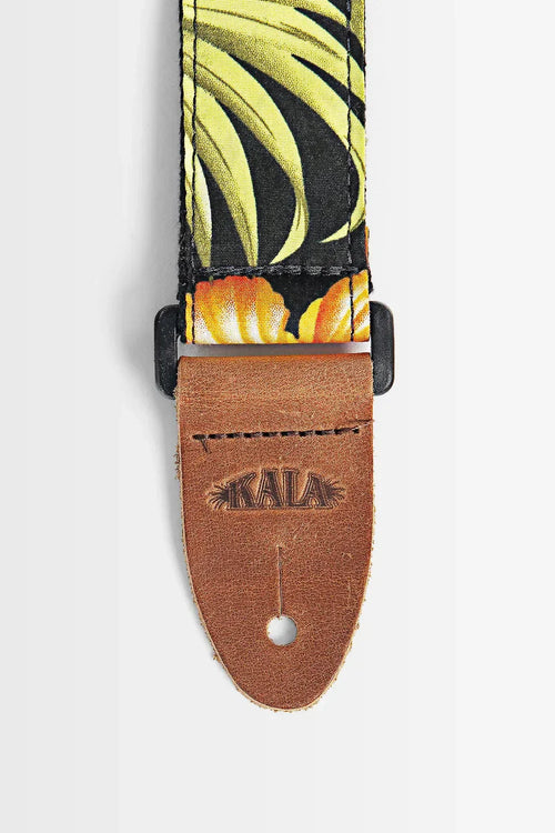 Kala Hibiscus Black USA Made Ukulele Strap