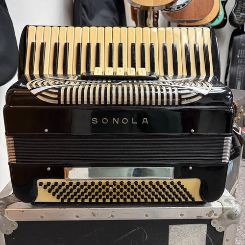 Sonola 120 Bass Piano Accordion SS5 LMH w/case Italy 1950s Black (used)