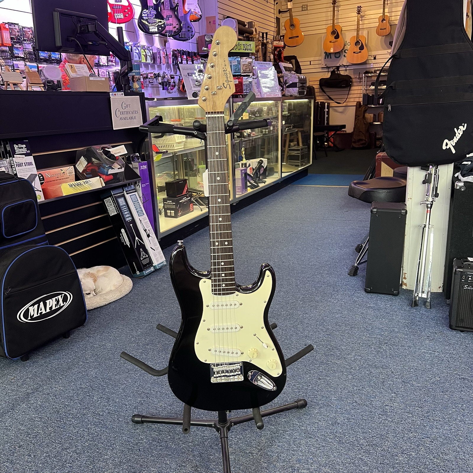 Squier Mini Strat Electric Guitar, Black, Used
