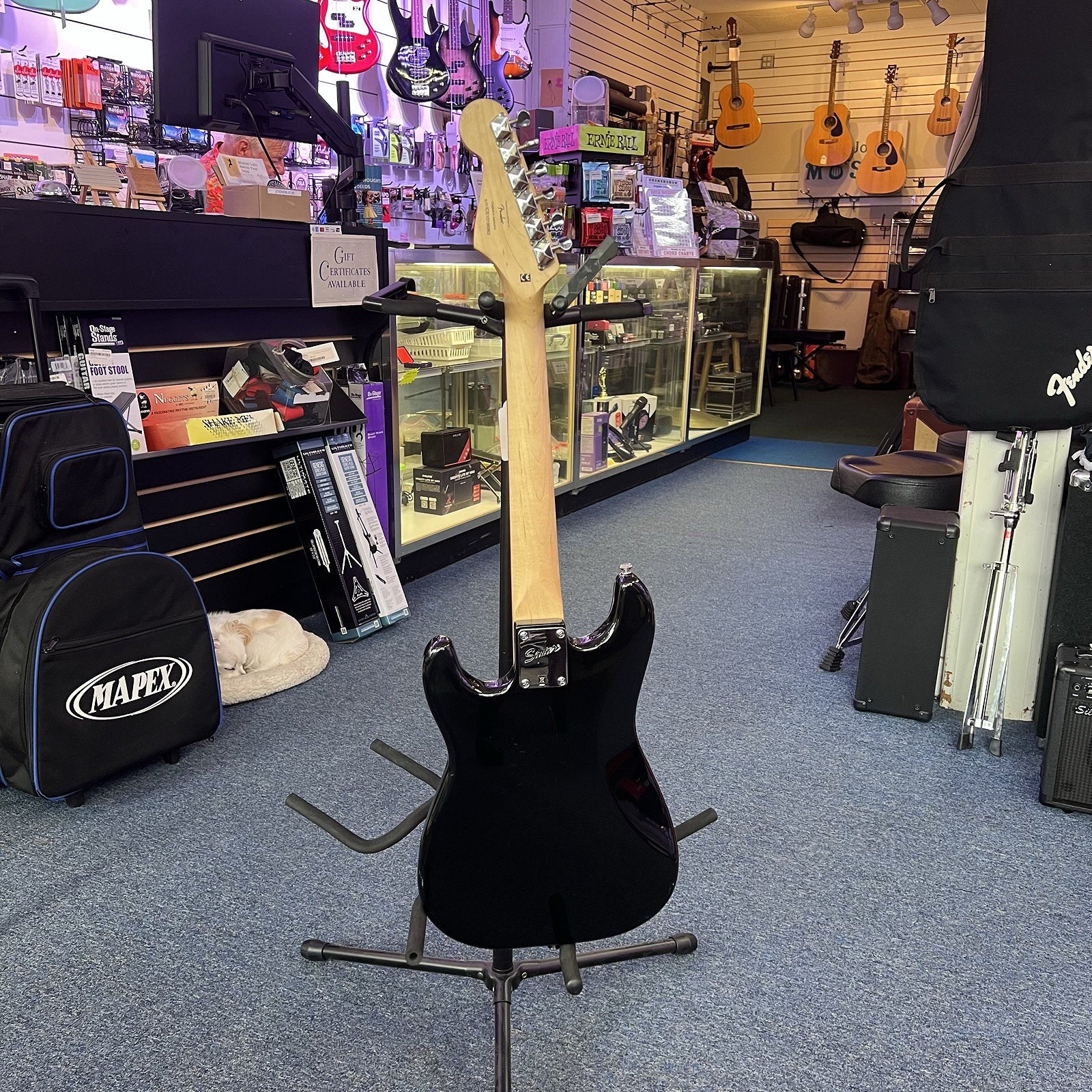 Squier Mini Strat Electric Guitar, Black, Used