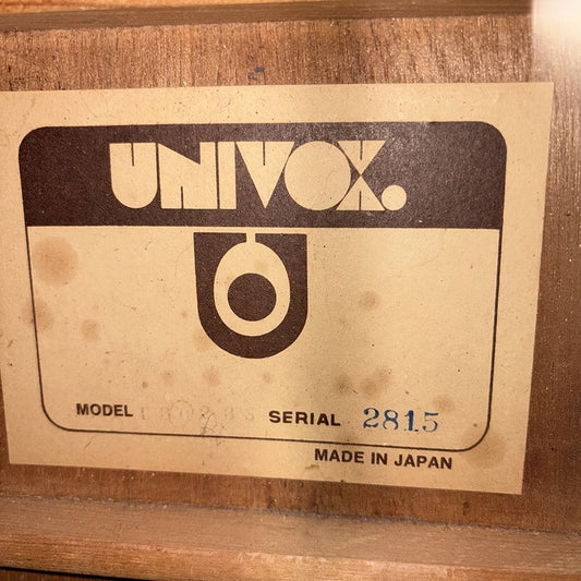 Univox Model U30235 Acoustic Guitar, Vintage 1970s