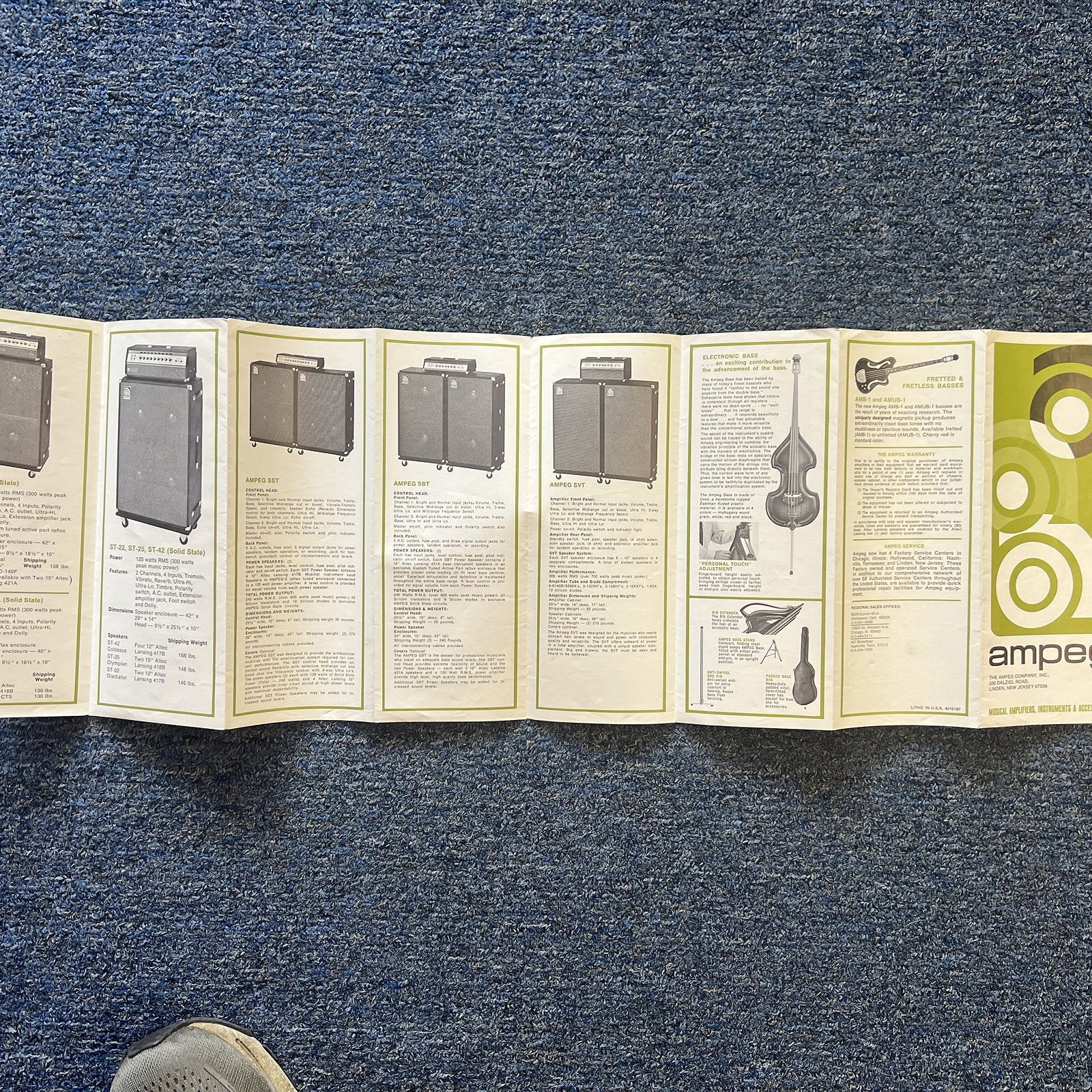 Vintage ampeg musical instruments and amps brochure 60s-70s