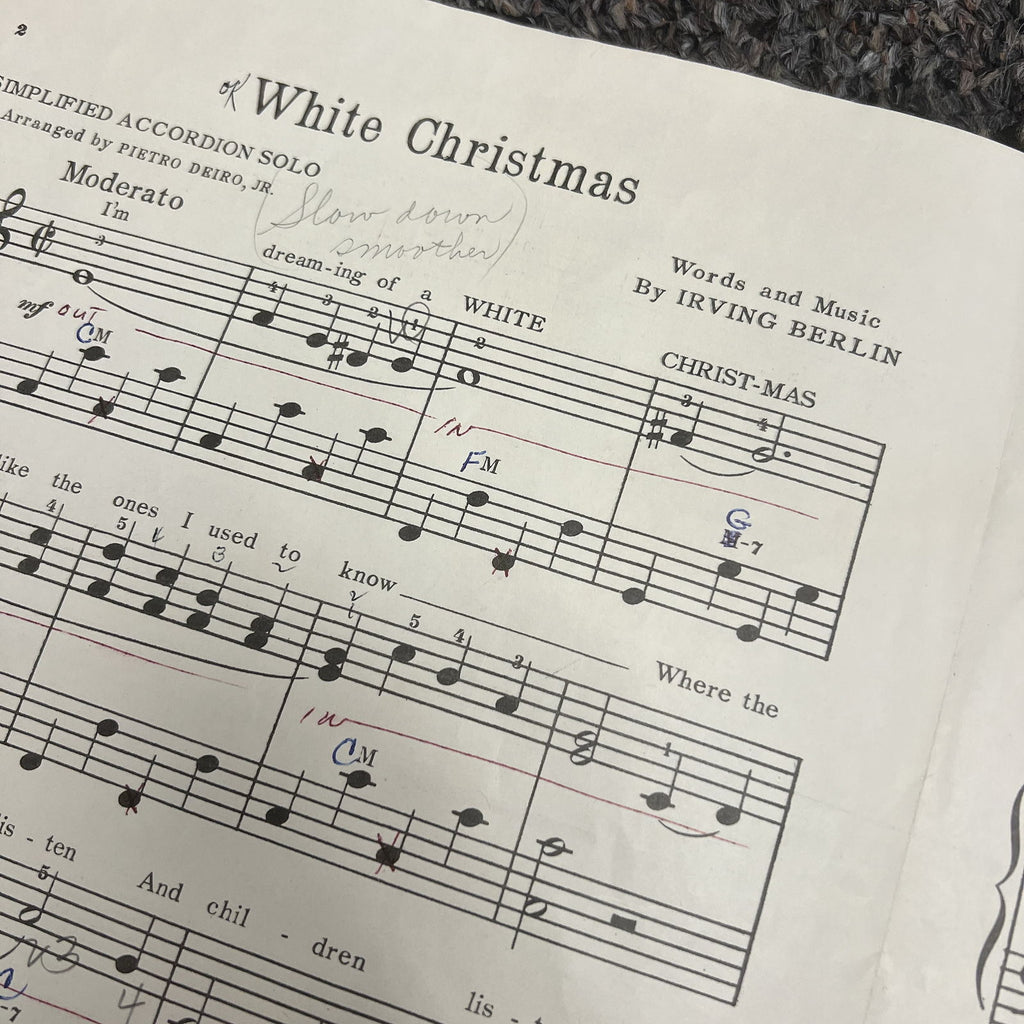 White Christmas Simplified Accordion Solo