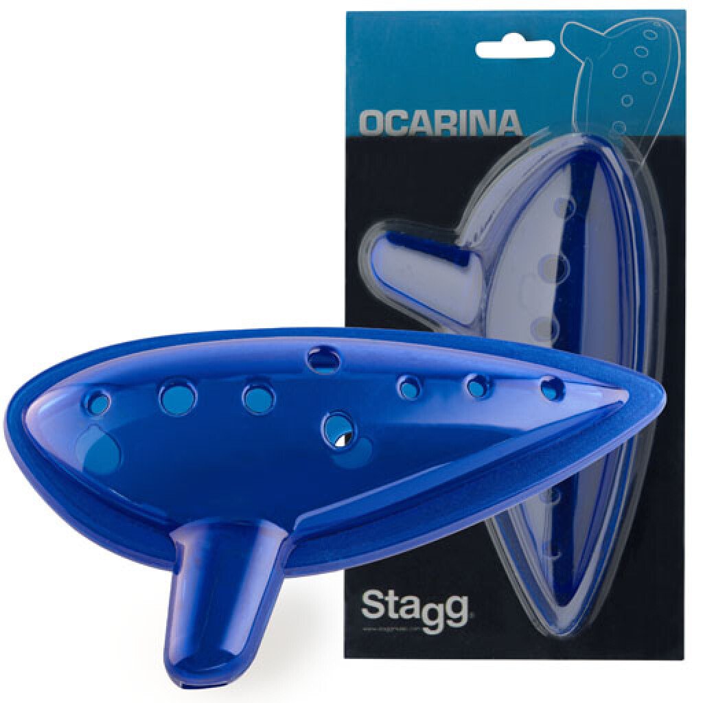Stagg Red Plastic Ocarina 10-holes - Blue
