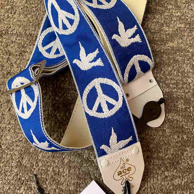 D'Andrea Ace Guitar Strap Blue Peace & Dove