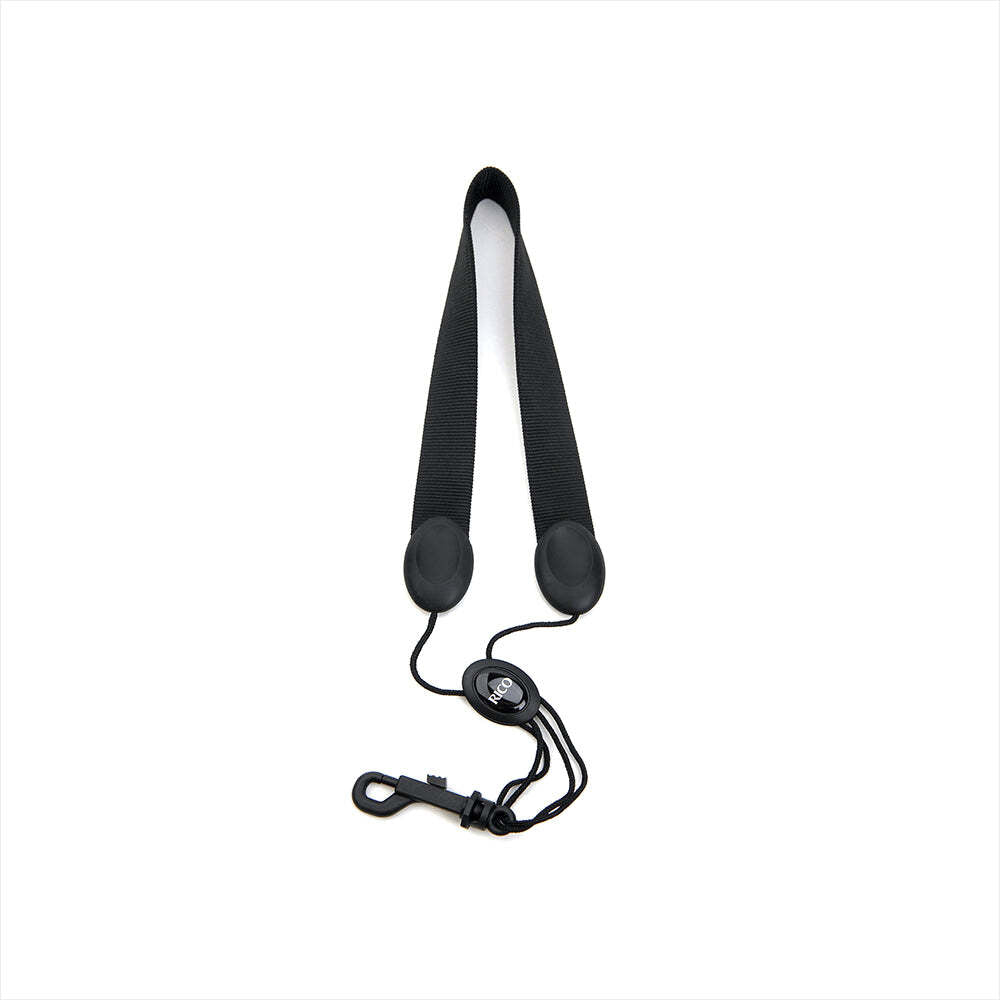 Rico Saxophone Strap, Soprano/Alto Black Nylon, Snap Hook