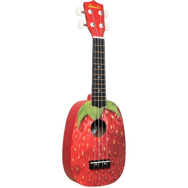Amahi Rainbow Pineapple Shape Strawberry Design Soprano Ukulele