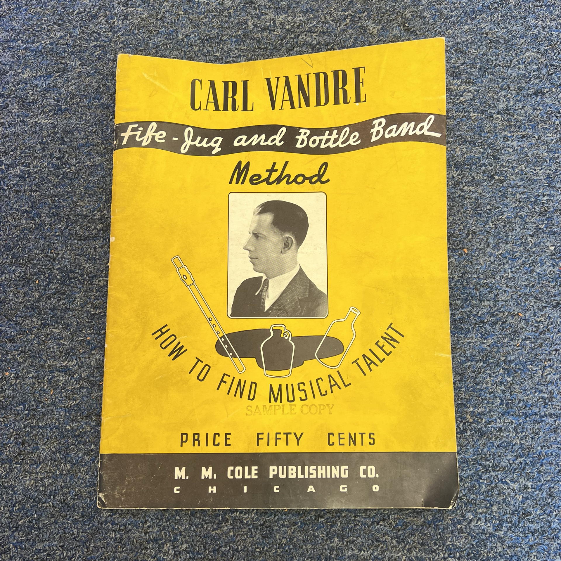Fife Jug Bottle Band Method Carl Vandre Vintage Book