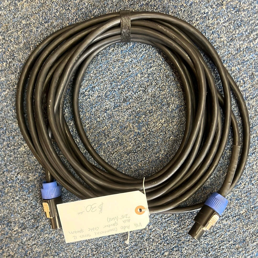 VTG Audio Commercial Series 12 AWG Speaker Cable Speakon USA 25' (used)