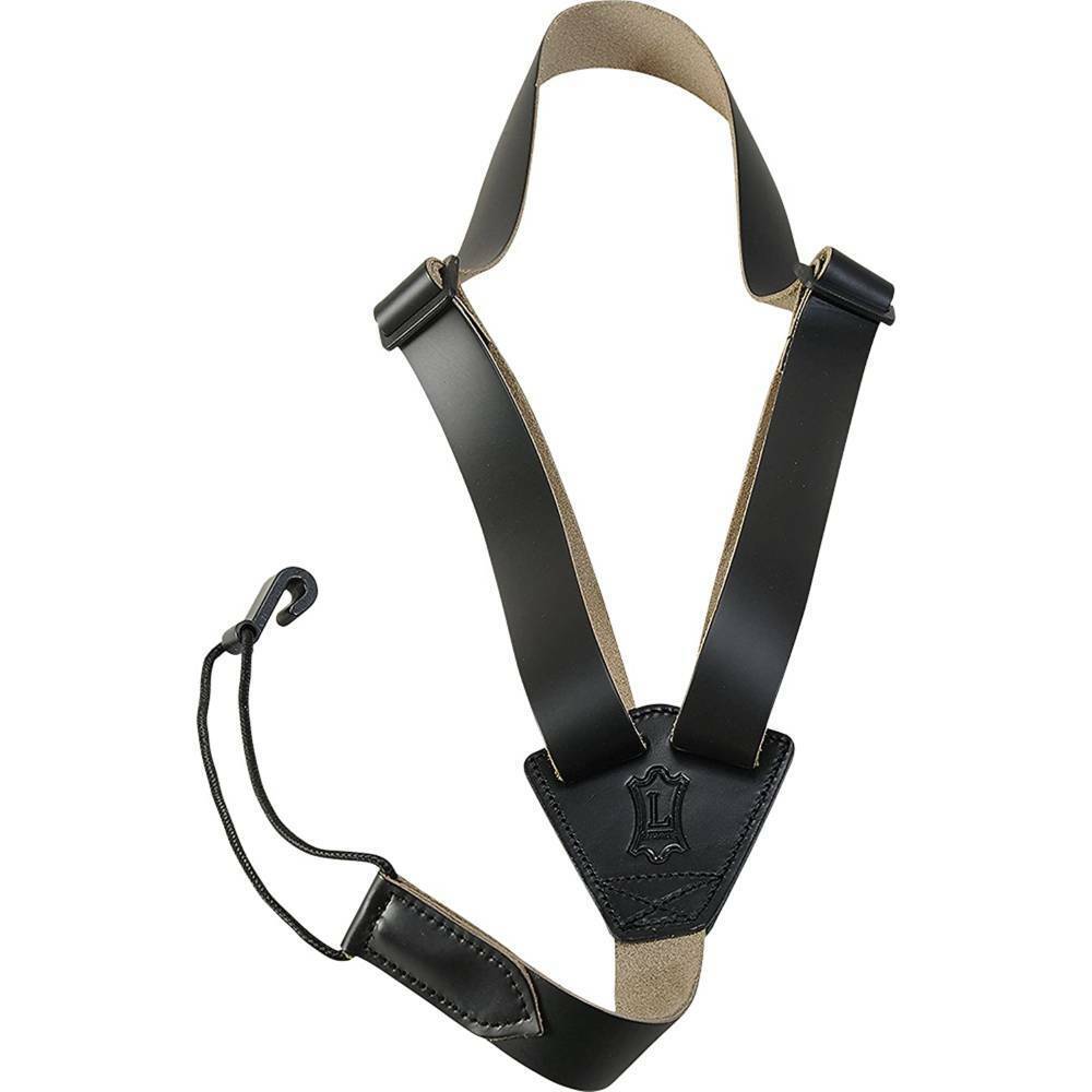 Levy's 1inch Wide Black Genuine Leather Classical/Ukulele Strap