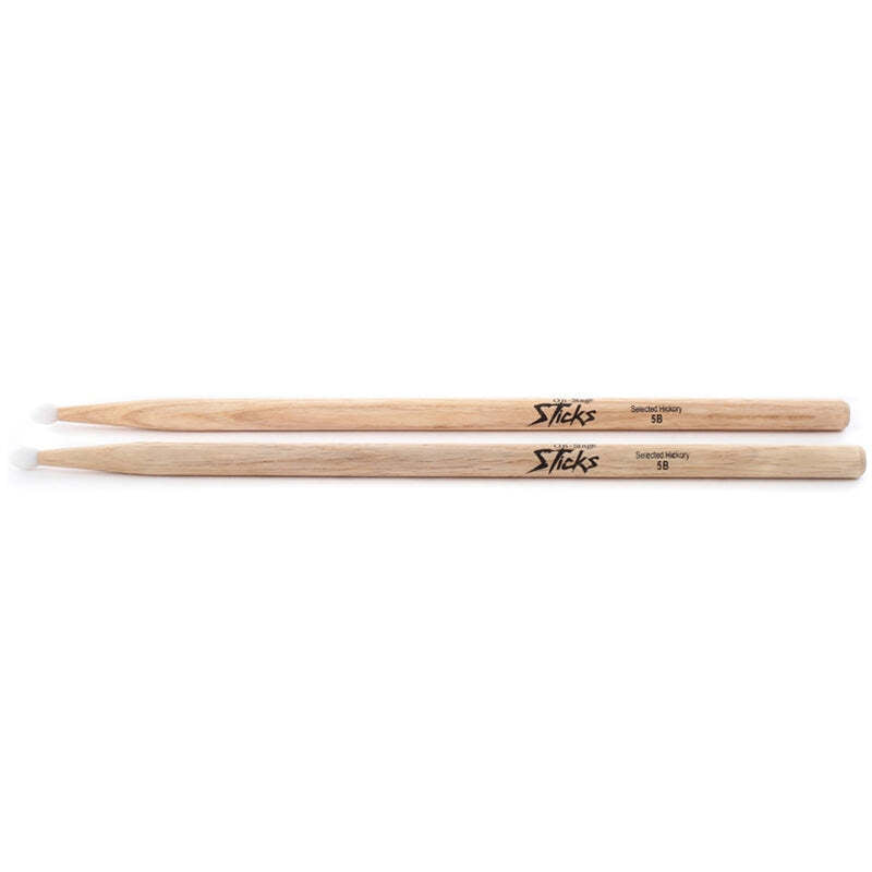 On Stage Hickory Drum Sticks (5B Nylon Tip) Pair