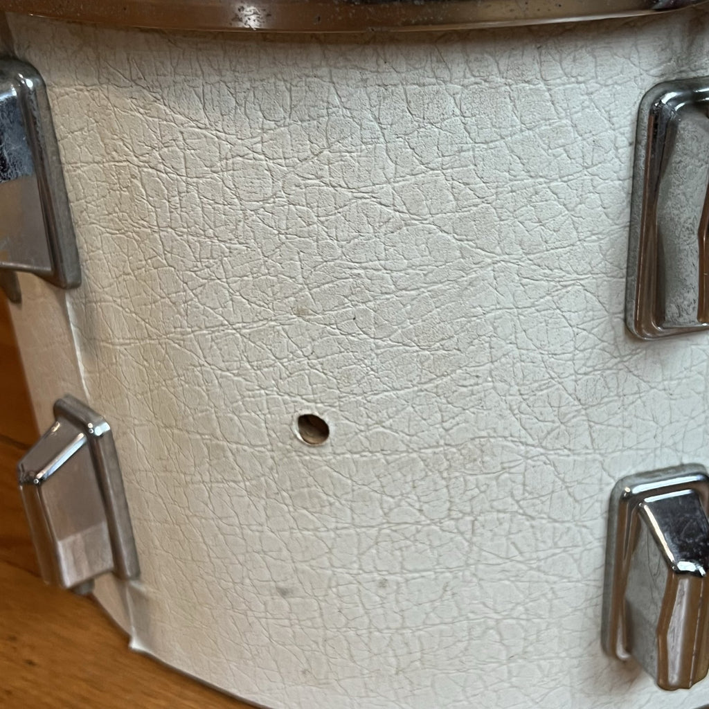 Pearl 9x13 Tom Drum White Naugahyde Leathgerette 1970s