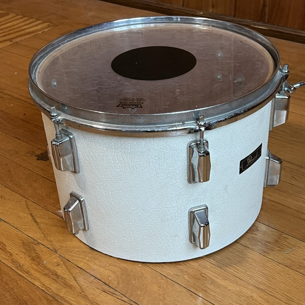 Pearl 9x13 Tom Drum White Naugahyde Leathgerette 1970s