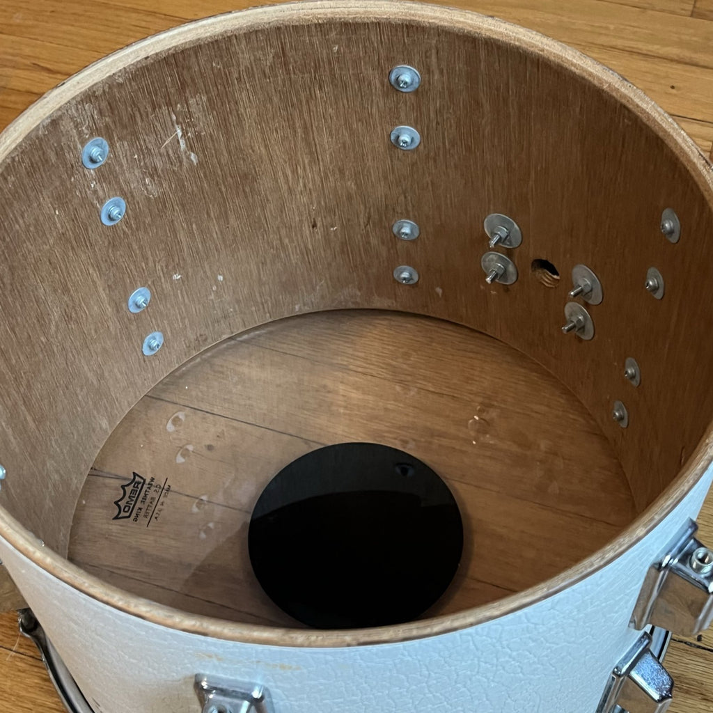 Pearl 9x13 Tom Drum White Naugahyde Leathgerette 1970s