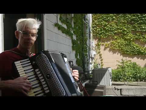 Temple Piano Accordion 120 Bass, LMH, Microphone.  Black.  1950s
