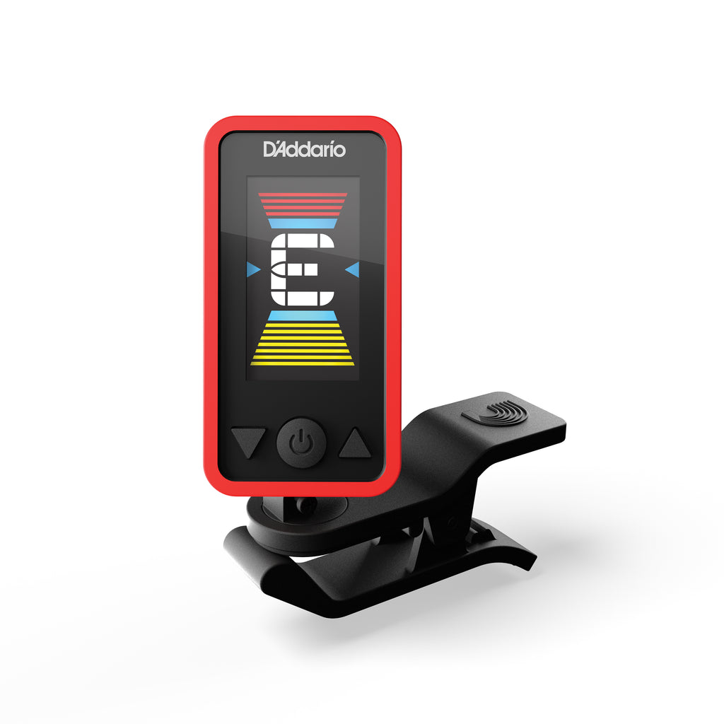 D'Addario Eclipse Headstock Guitar Tuner, Red