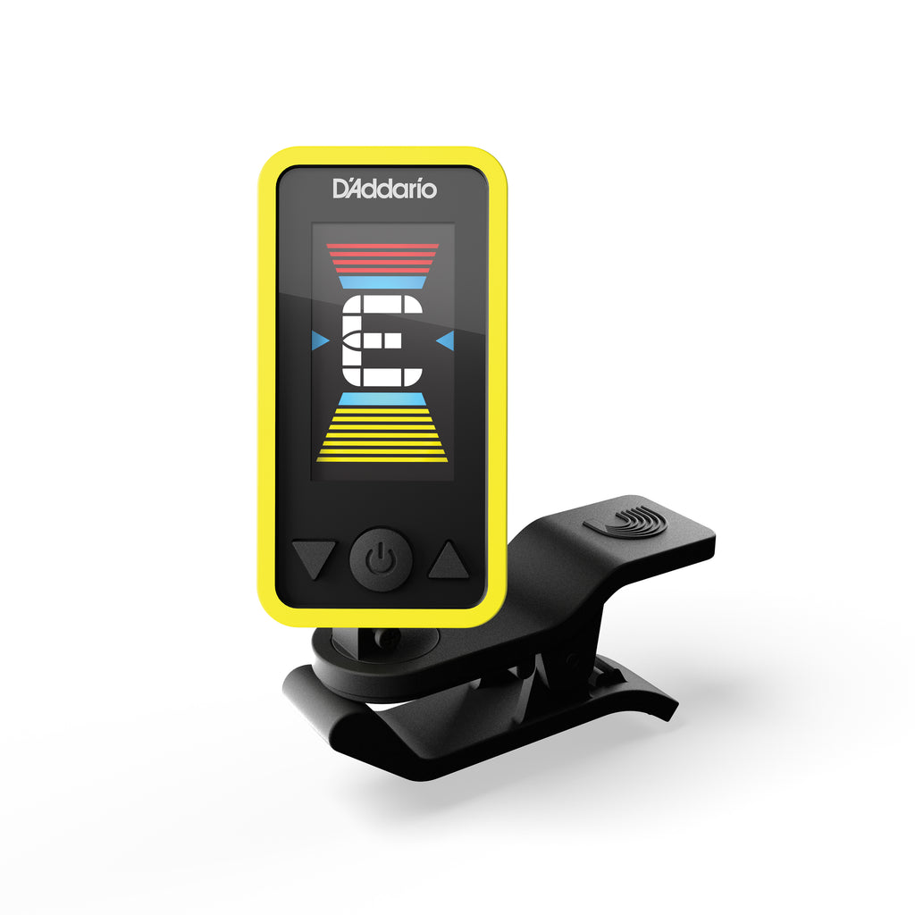 D'Addario Eclipse Headstock Guitar Tuner, Yellow