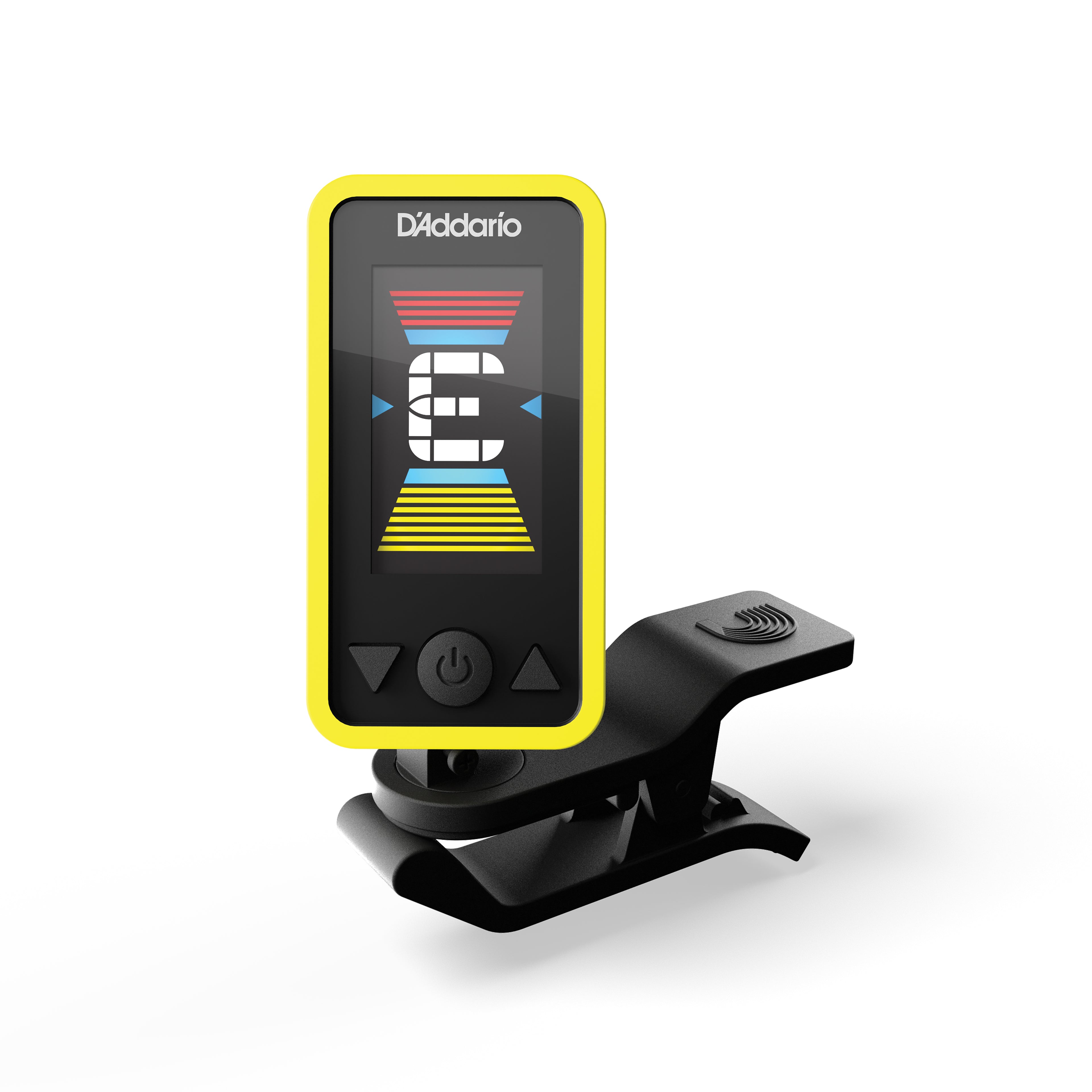 D'Addario Eclipse Headstock Guitar Tuner, Yellow