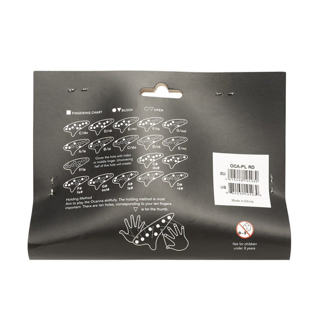 Stagg Red Plastic Ocarina 10-holes