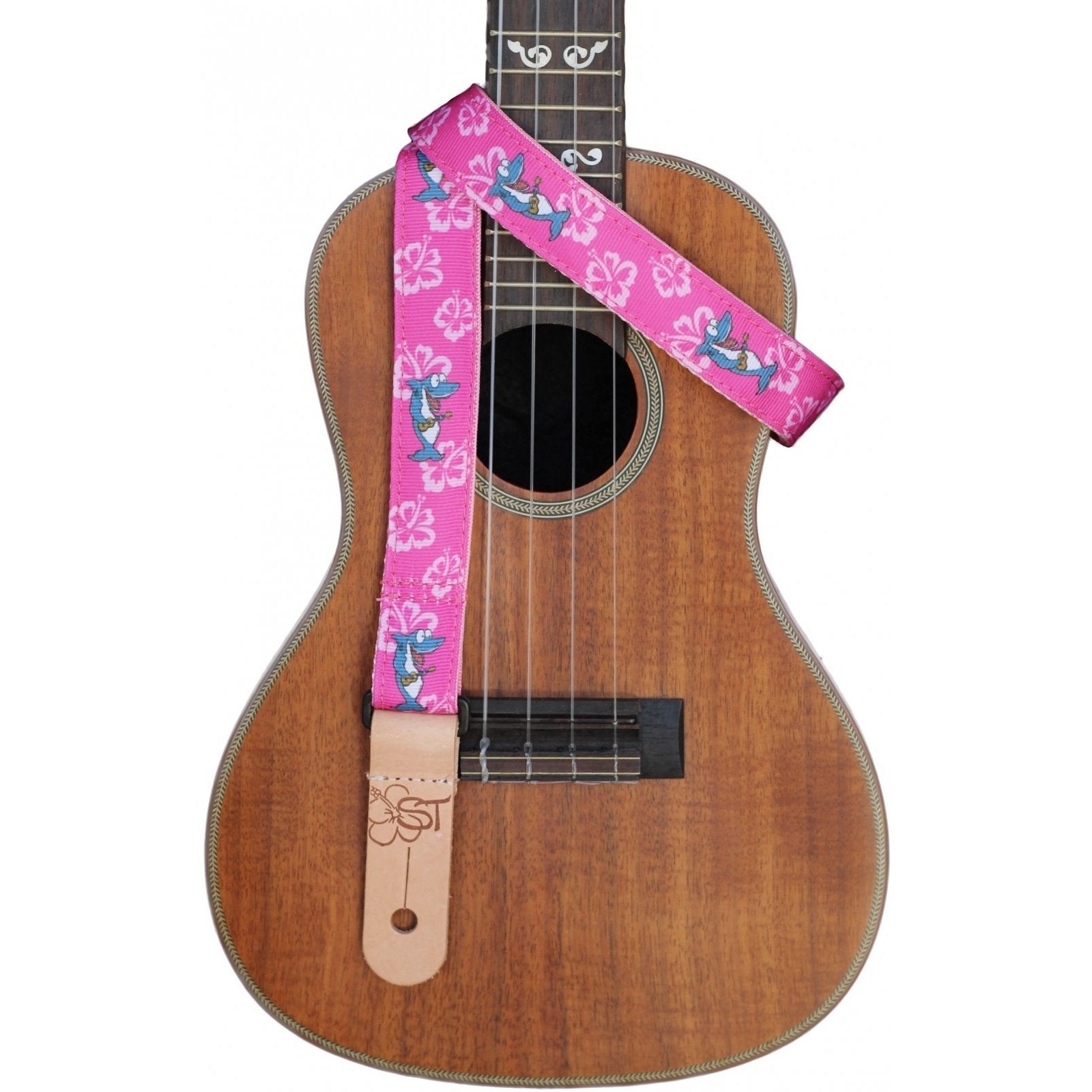 Sherrin's Threads 1" Atomic Sharks Signature Ukulele Strap - Pink