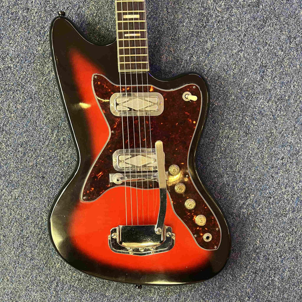 Silvertone 1478 Silhouette Electric Guitar 1960s Sunburst  w/case (used)