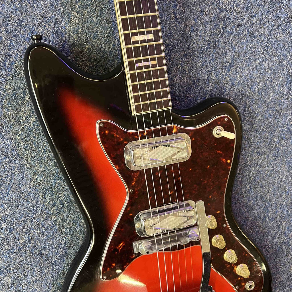 Silvertone 1478 Silhouette Electric Guitar 1960s Sunburst  w/case (used)