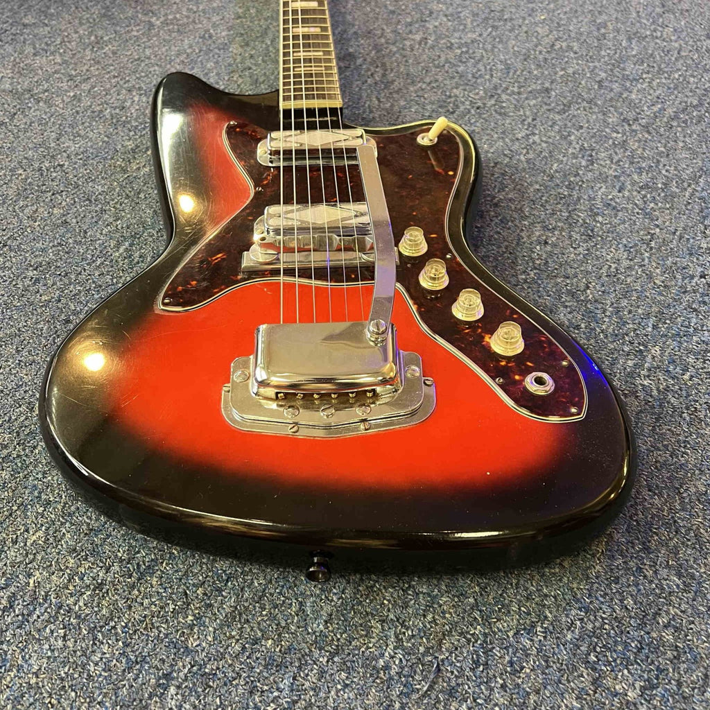 Silvertone 1478 Silhouette Electric Guitar 1960s Sunburst  w/case (used)