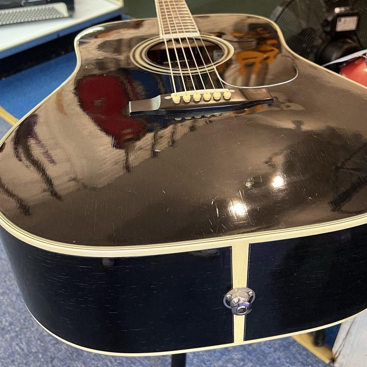 Takamine F-341 Acoustic Electric Guitar Black w/case 1983