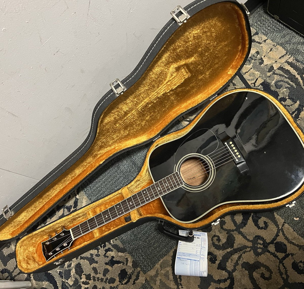Takamine F-341 Acoustic Electric Guitar Black w/case 1983