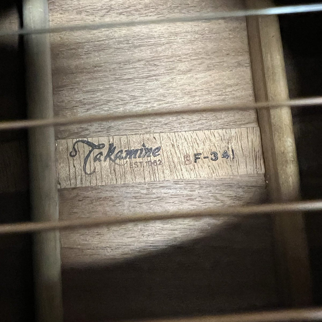 Takamine F-341 Acoustic Electric Guitar Black w/case 1983