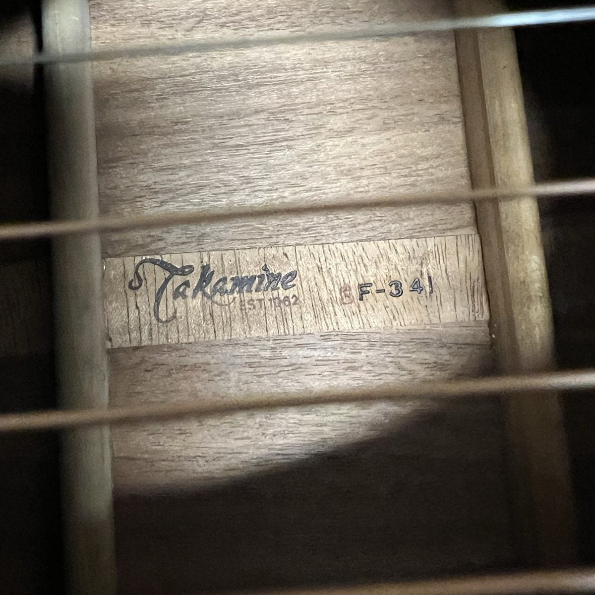 Takamine F-341 Acoustic Electric Guitar Black w/case 1983